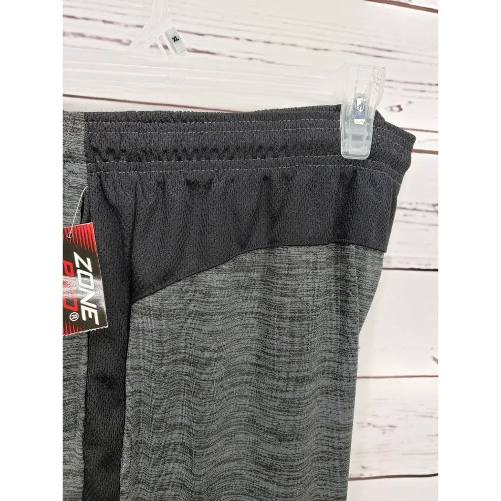 Zone Pro XL gray‎ black silver Athletic Gym Running mens Shorts